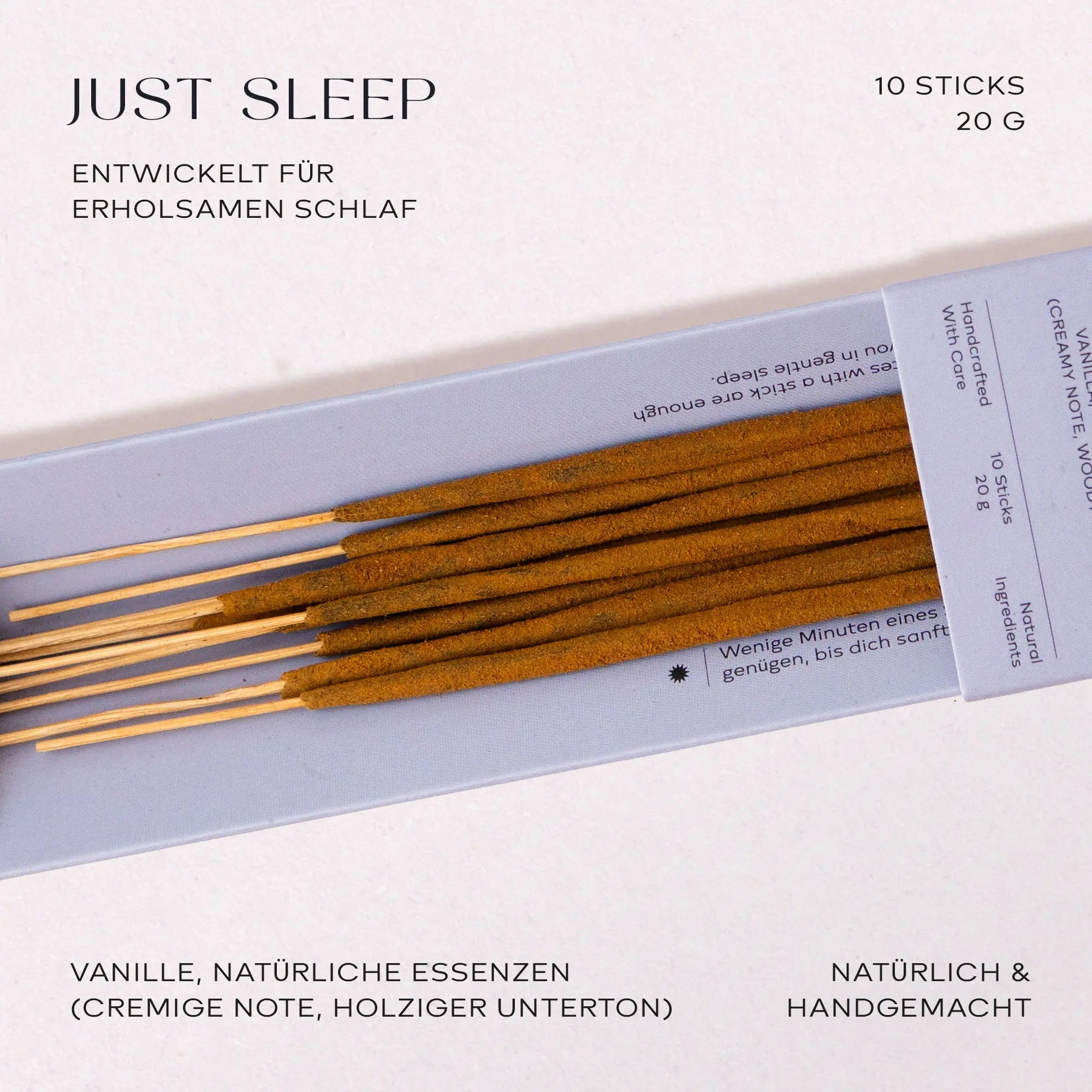 Just sleep Räucherstäbchen nahaufnahme 