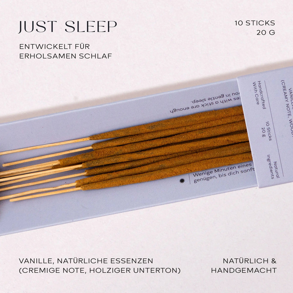 Just sleep Räucherstäbchen nahaufnahme 