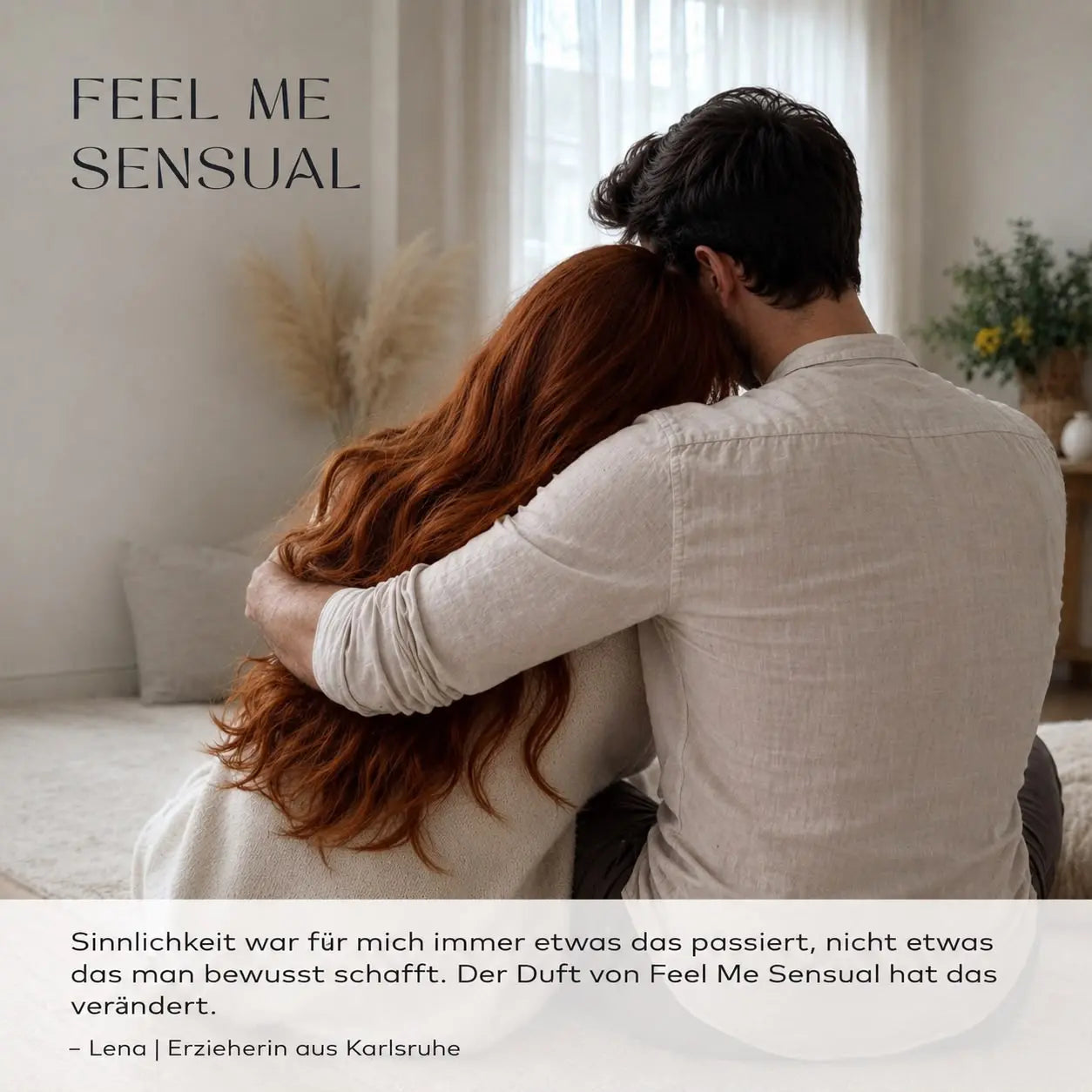 Feel Me Sensual Moodbild mit Person und sinnlicher Duftstimmung