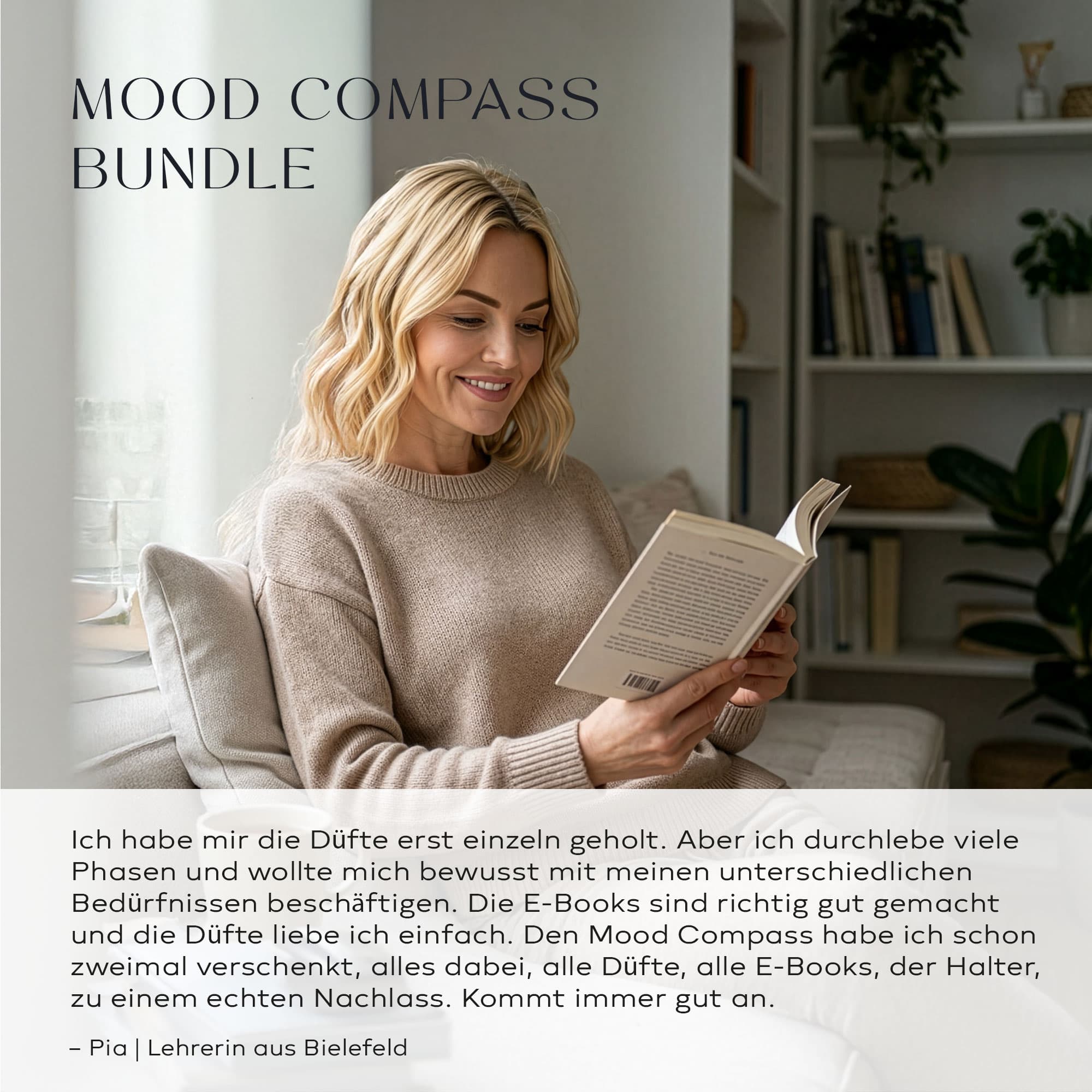 Mood Compass Räucherstäbchen-Set mit 8 Düften, 8 E-Books, Tracking Tool und Halter