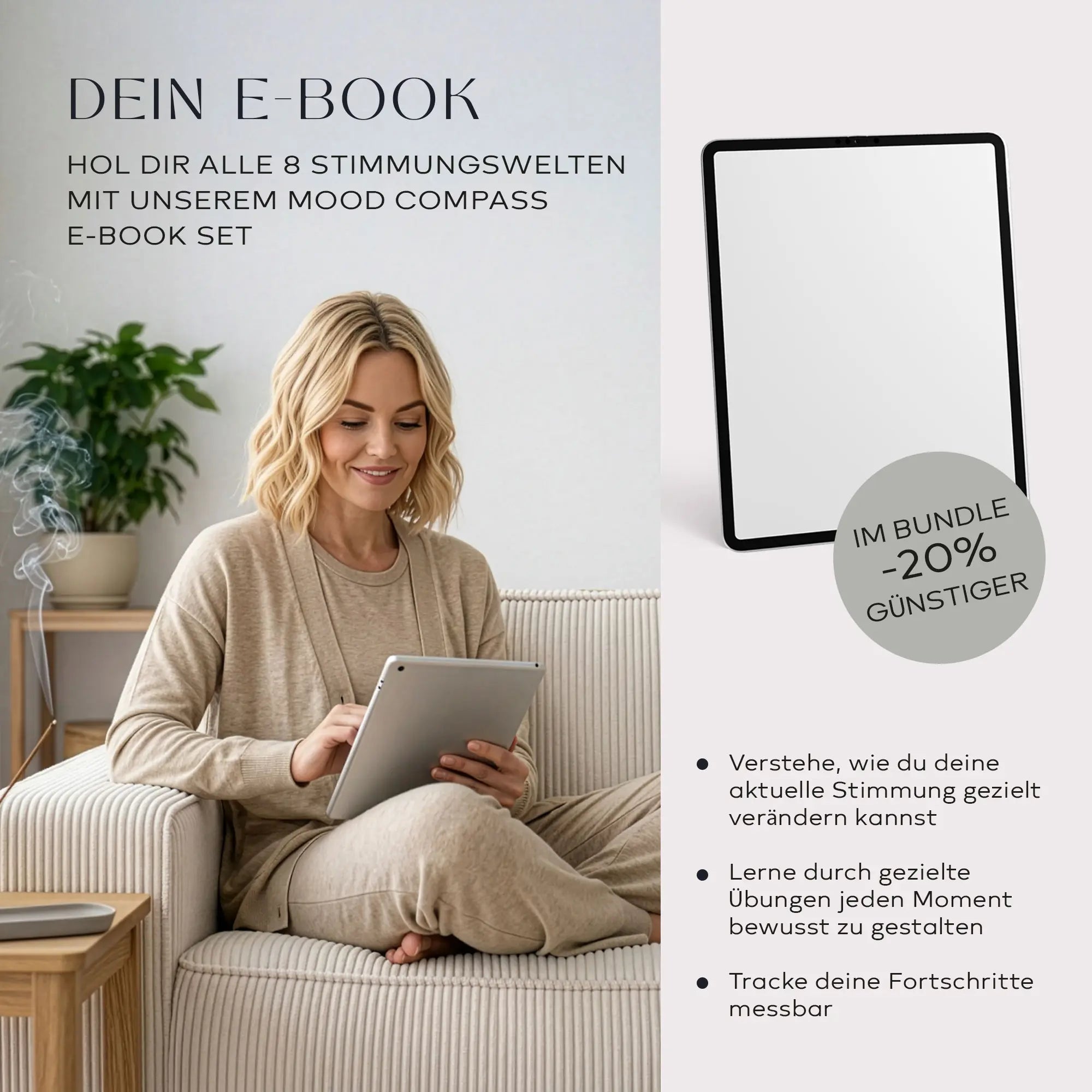 Mood Compass Räucherstäbchen-Set mit 8 Düften, 8 E-Books, Tracking Tool und Halter
