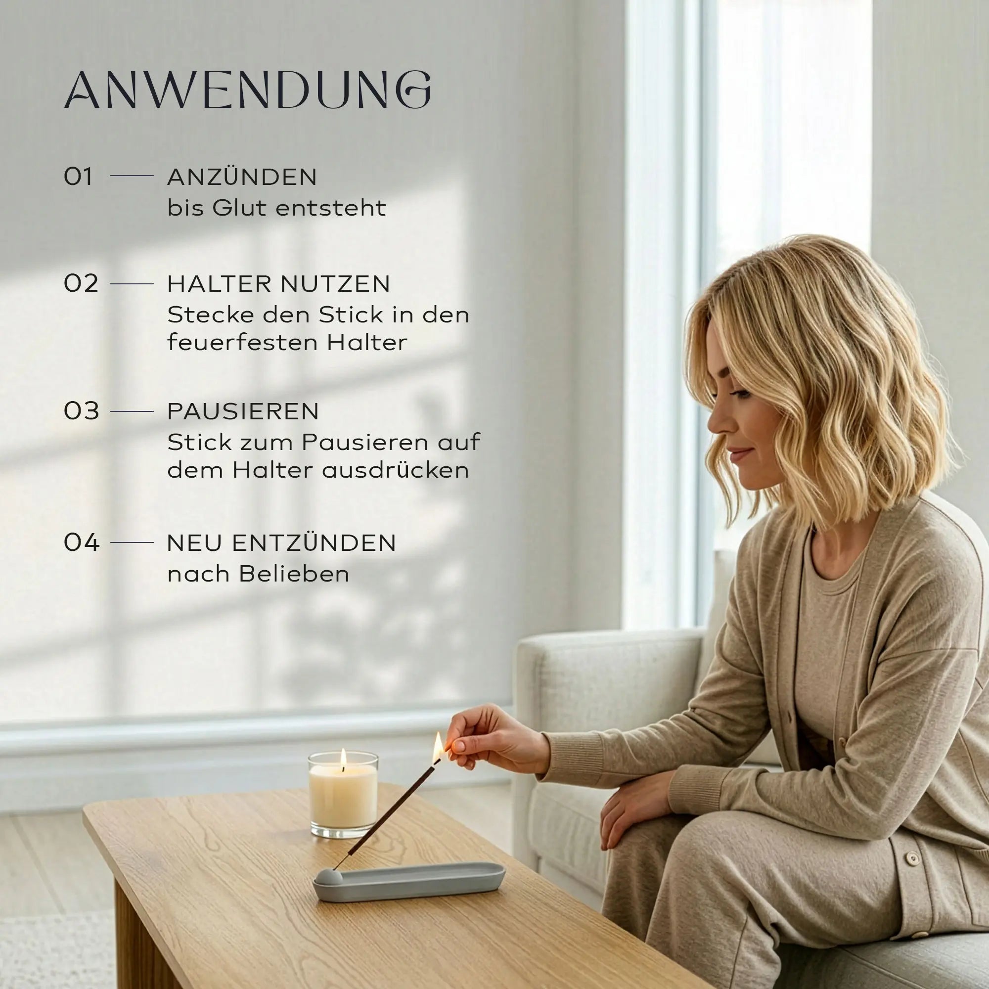 Mood Compass Räucherstäbchen-Set mit 8 Düften, 8 E-Books, Tracking Tool und Halter