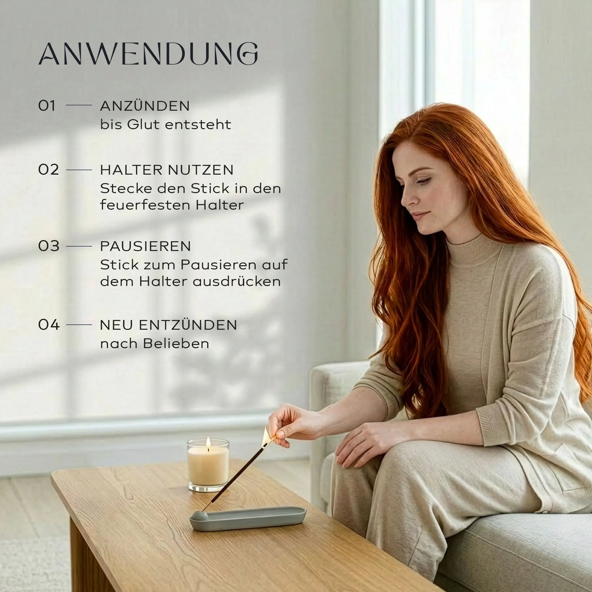Anwendung von Feel Me Sensual Räucherstäbchen